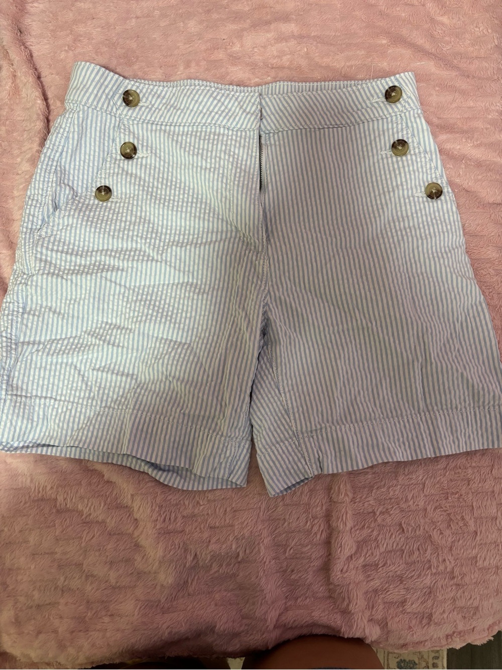 croft & barrow Light Blue and White Striped Sailor Shorts